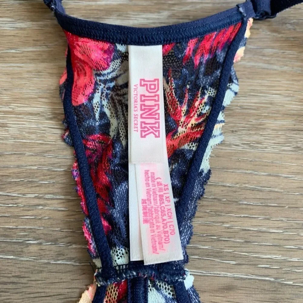 PINK Victoria Secret bralette front clasp racer back style size xs
